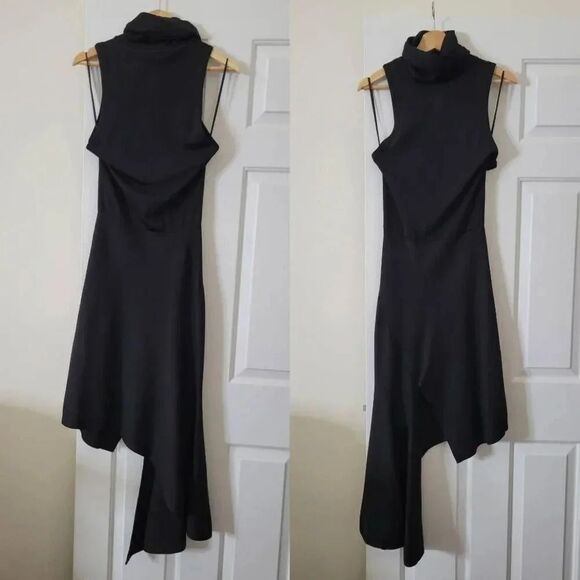 Alice and Olivia Black Knitted Assymetrical Dress S NWT $440 - Picture 1 of 7